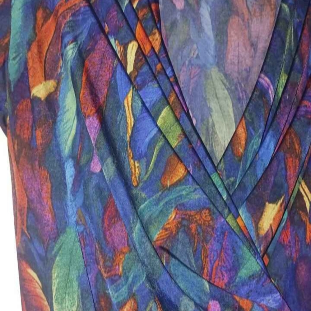 Vintage 80’s Carmen Marc Valvo Disco Artsy Festival stretchy wrap Top Sz XS - Picture 3 of 5